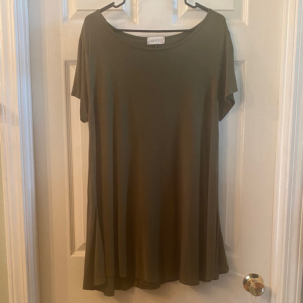 LARACE Olive Green Short Sleeve Dress Tee - Picture 4 of 11
